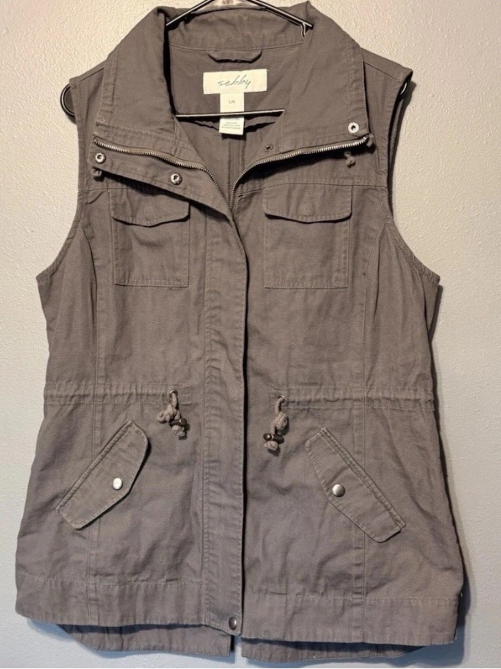 Sebby Grey Utility Vest Large Gorpcore Granola Hiking